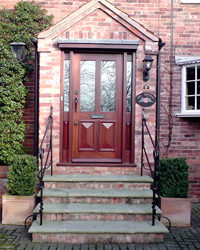 Victotian door made from mahogany with chamfer panels