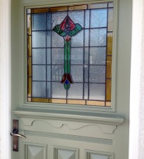 1930s door with Floral Stained Glass
