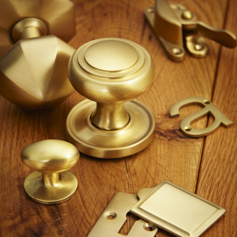 Satin Brass Door Furniture