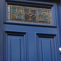 Five Panel Georgian Door with Stained Glass Top Panel