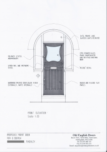 Drawing of an Art Nouveau door