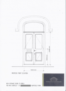 Drawing of our double entrance doors
