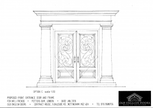 Drawing of our Georigan doors with grilles