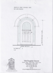 Drawing of a 1930's entrance door