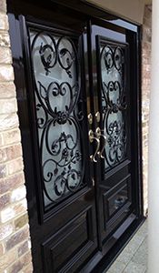 Georgian door with ornate grilles